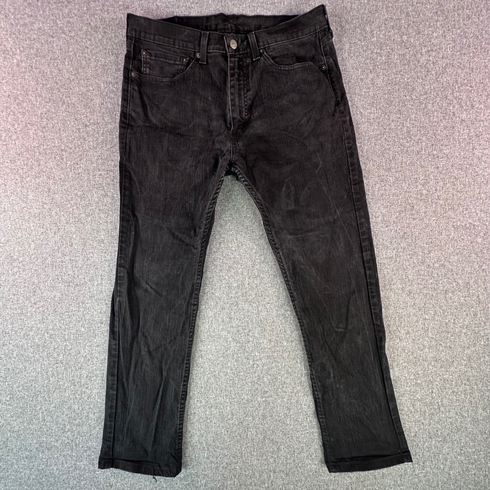 Levis Jeans Mens 34 505 Regular Fit Black Stretch Denim 00505-2342
